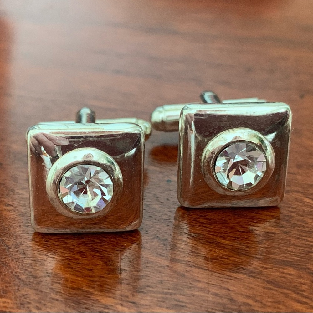 Unisex Cubic Zirconia Cufflinks